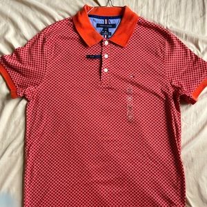 Mens Tommy Hilfiger shirt size Medium in a orange/red color
